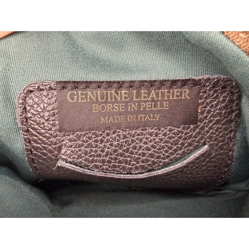 Genuine Italian Leather Rosette Canteen Artisan Crossbody Purse
